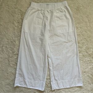 Aritzia Babaton Pants Heritage Poplin Mid-Rise Wide-Leg Elastic Waist White S